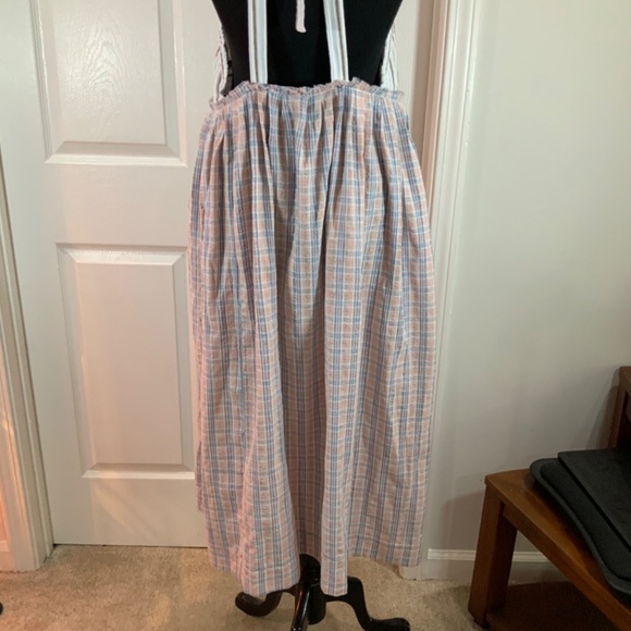 Free People Color Theory Boho Halter Cotton Pink Midi Dress Size Medium - Picture 10 of 13